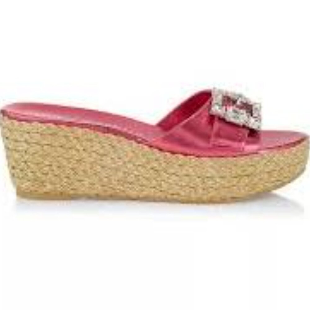 Stuart Weitzman leather espadrilles pink (new with box)